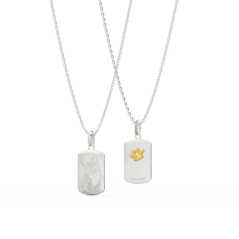 Double-Sided Custom Paw Necklace AW24N005S