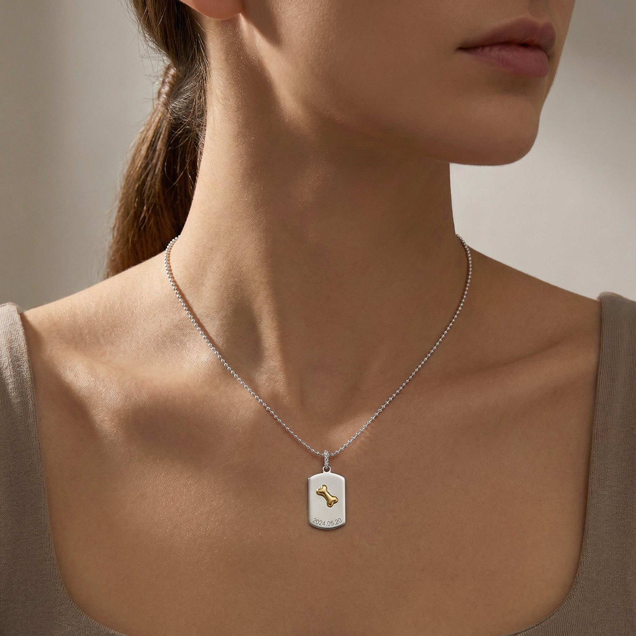Double-Sided Custom Paw Necklace AW24N005S