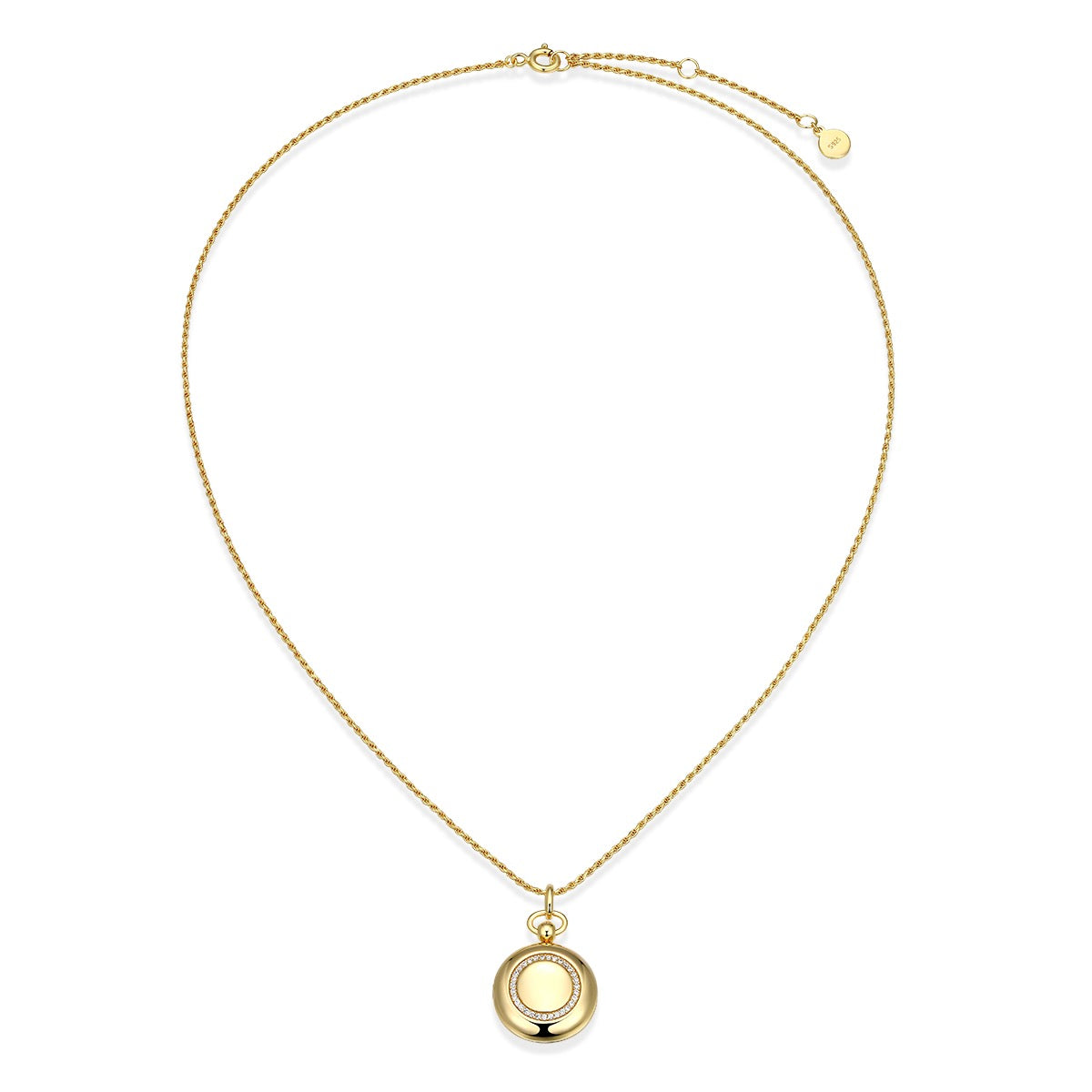 18K Gold Vermeil Luna Halo Whisper Locket SN006G