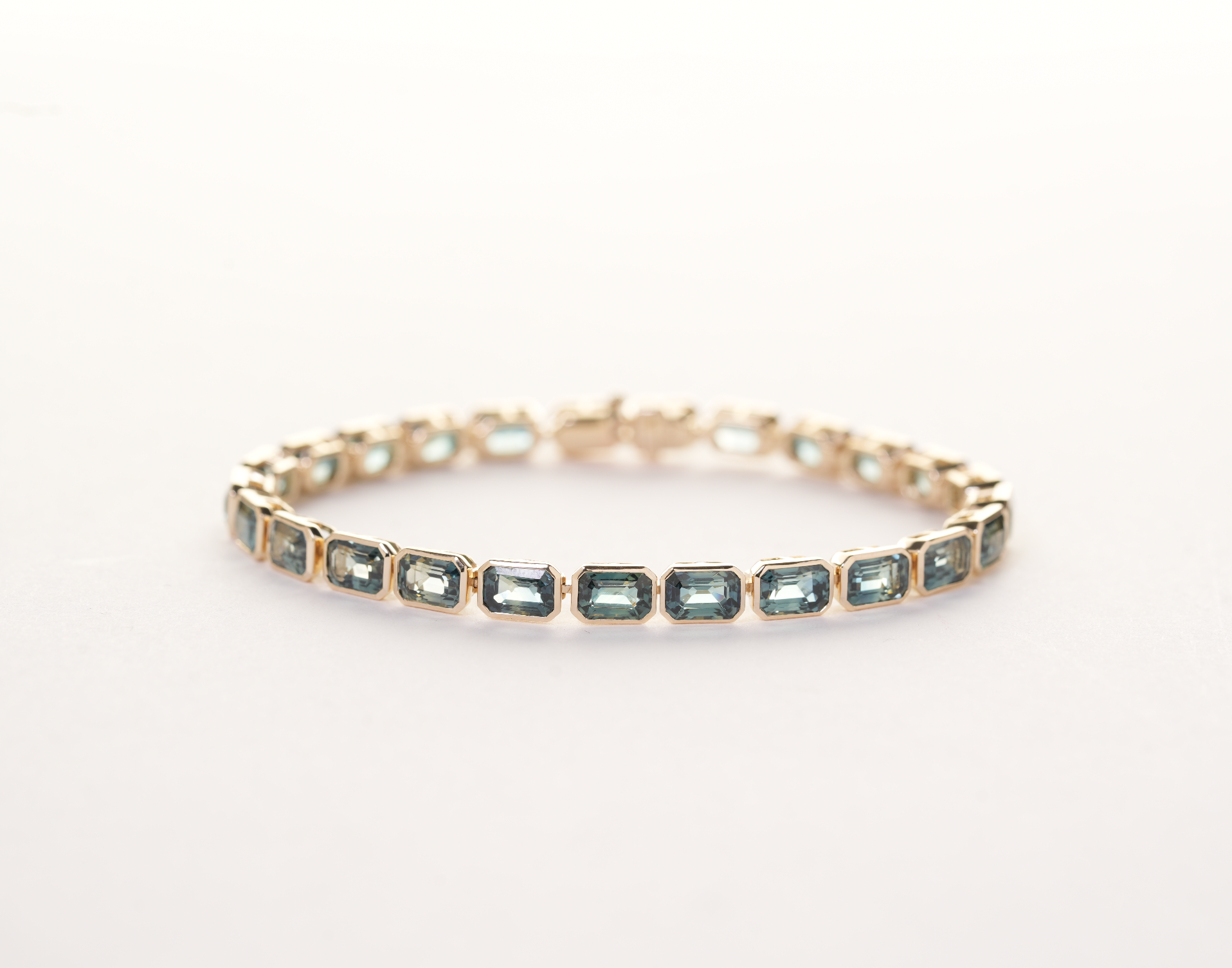 Teal Sapphire Tennis Bracelet