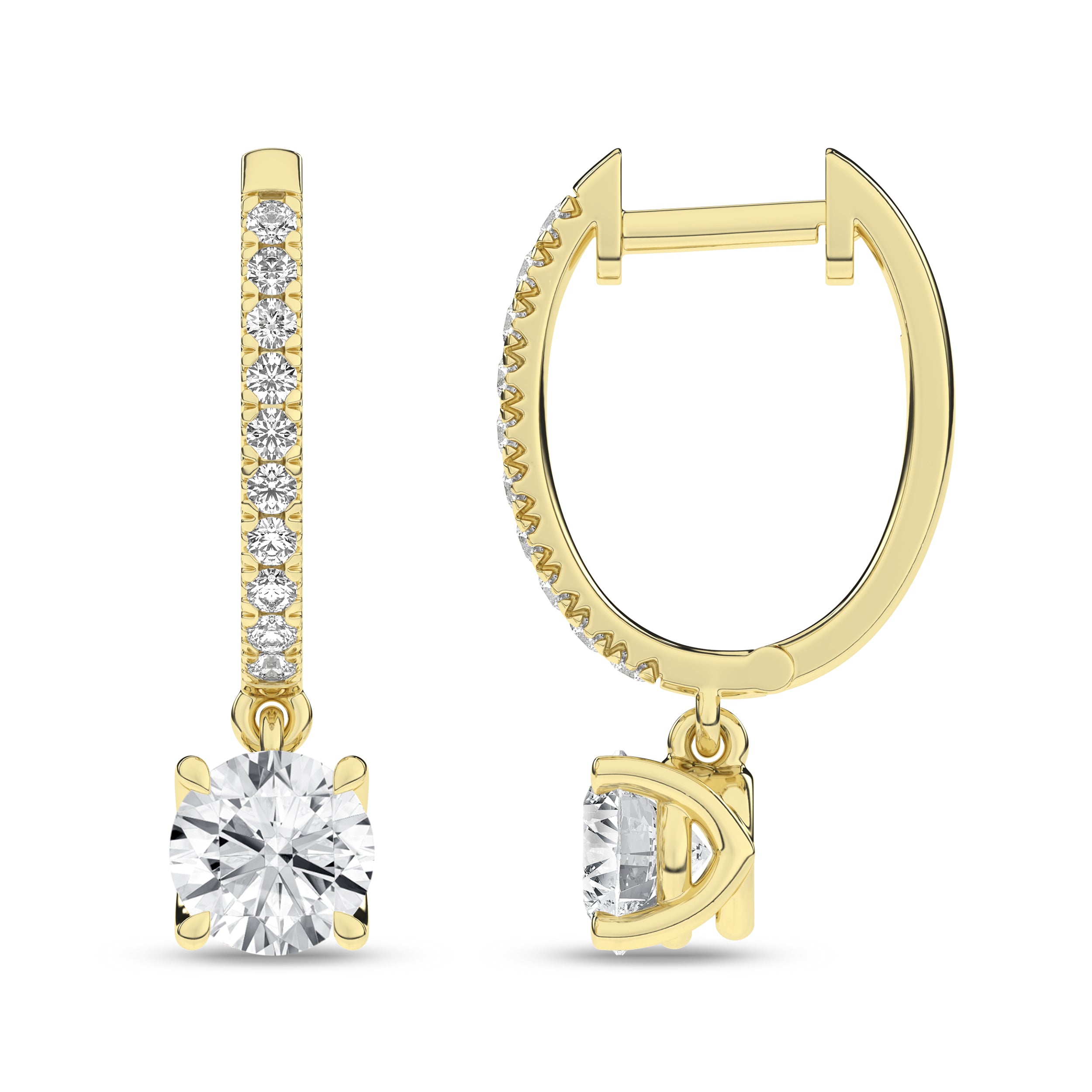 Yellow gold Diamond Drop Earring