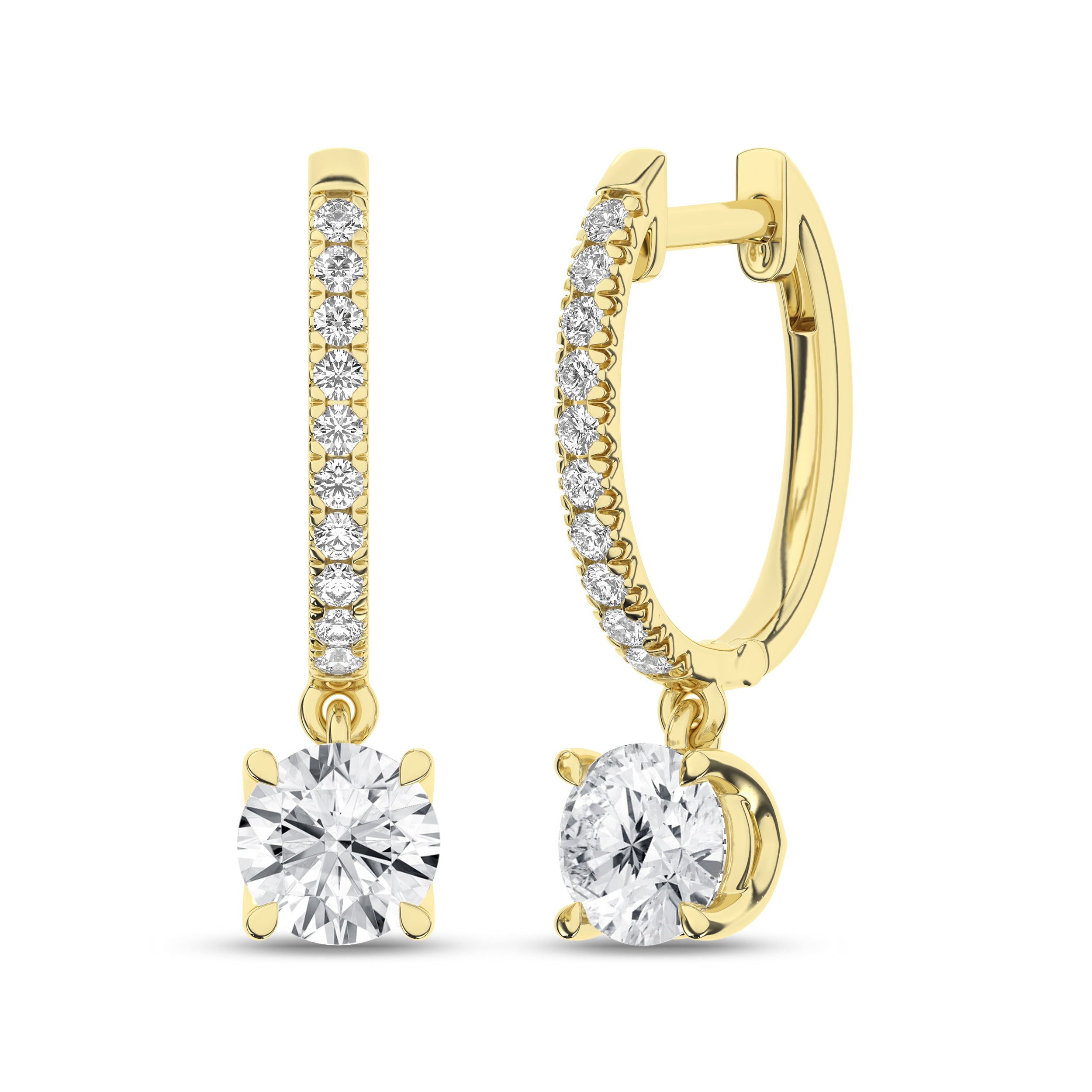 Yellow gold Diamond Drop Earring