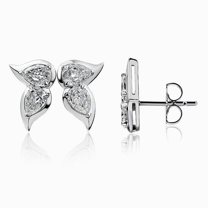 Crisscut "Angel Wing" Diamond Stud Earrings