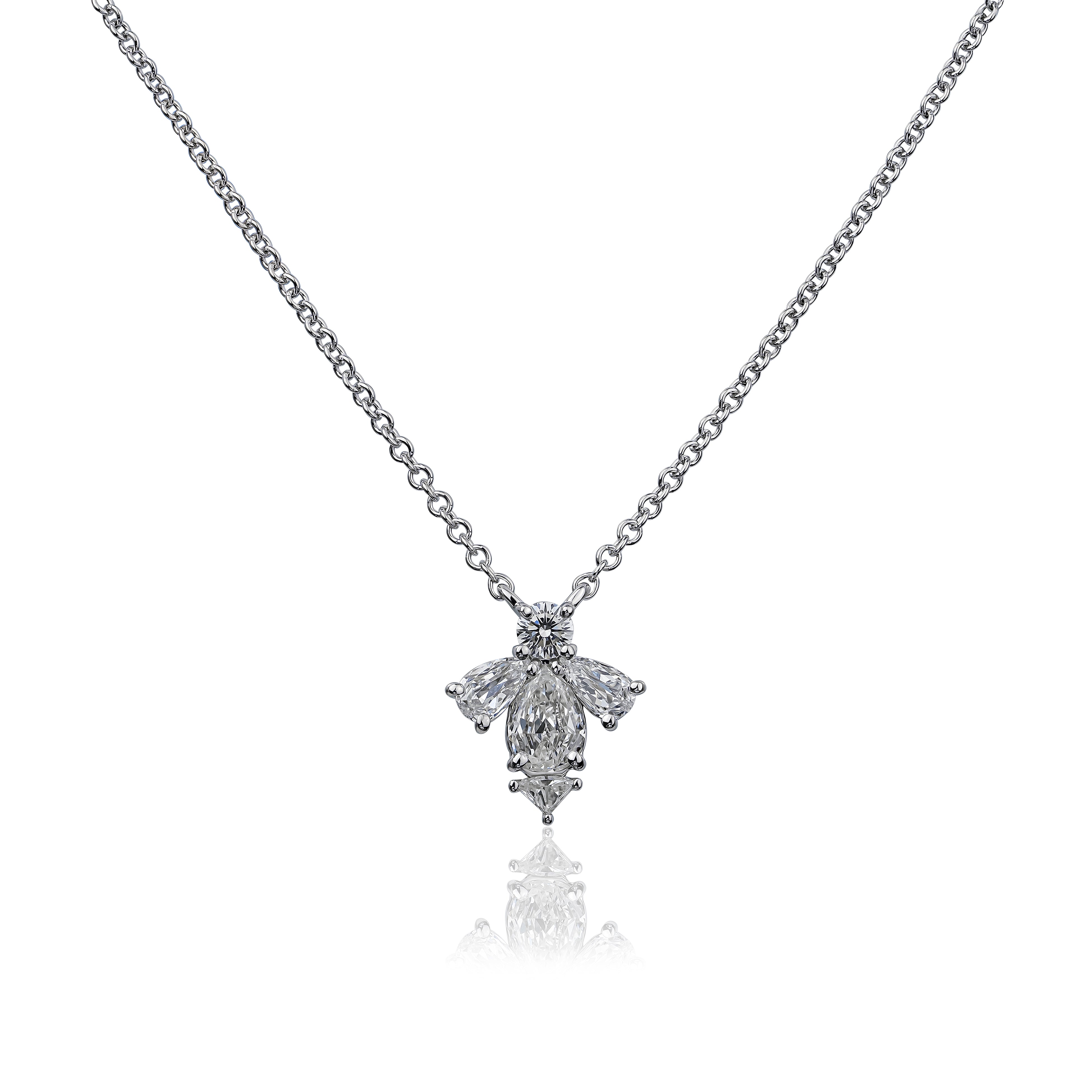 Crisscut diamond "Bee" Pendant with chain
