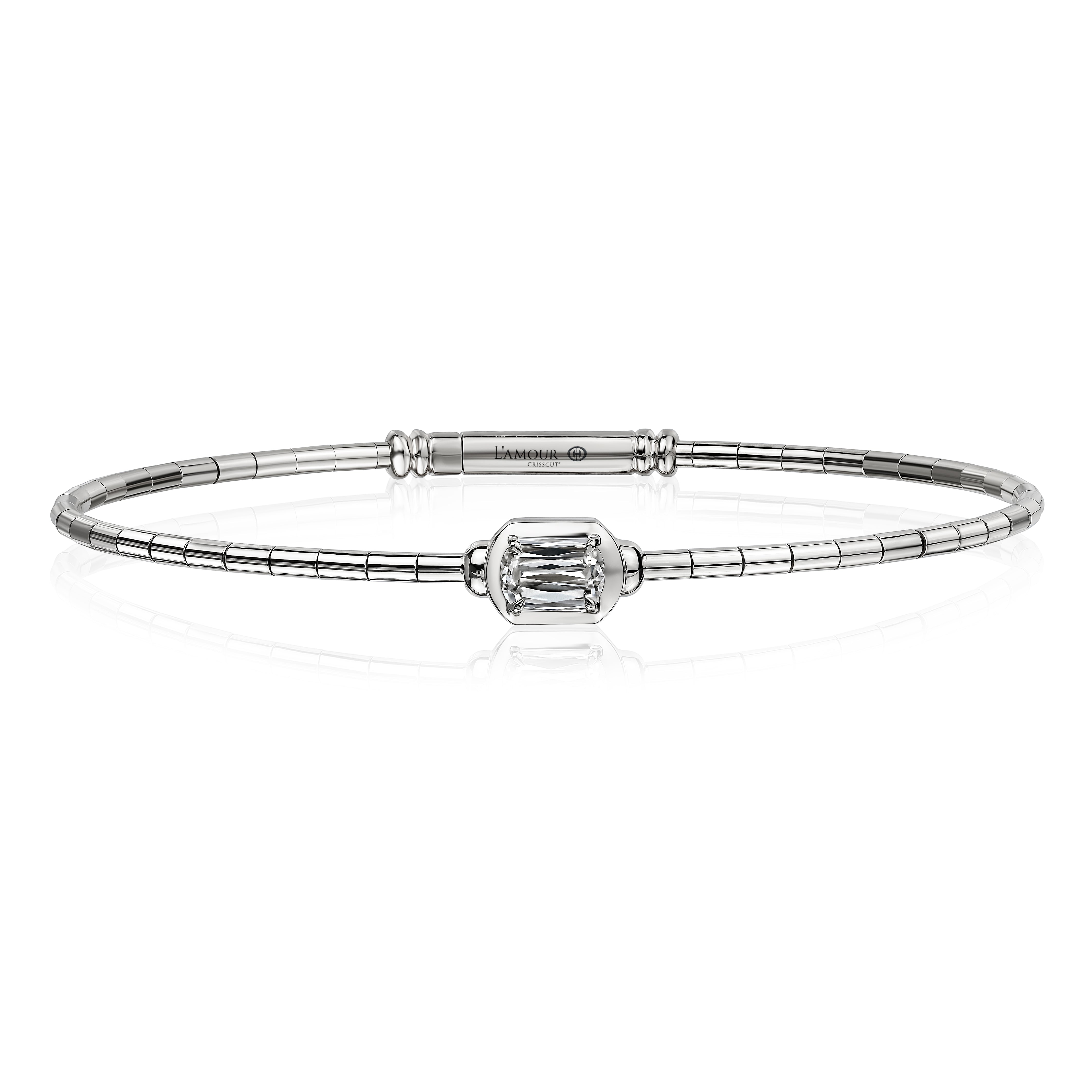 White Gold Crisscut Flex bangle with l'Amour diamond