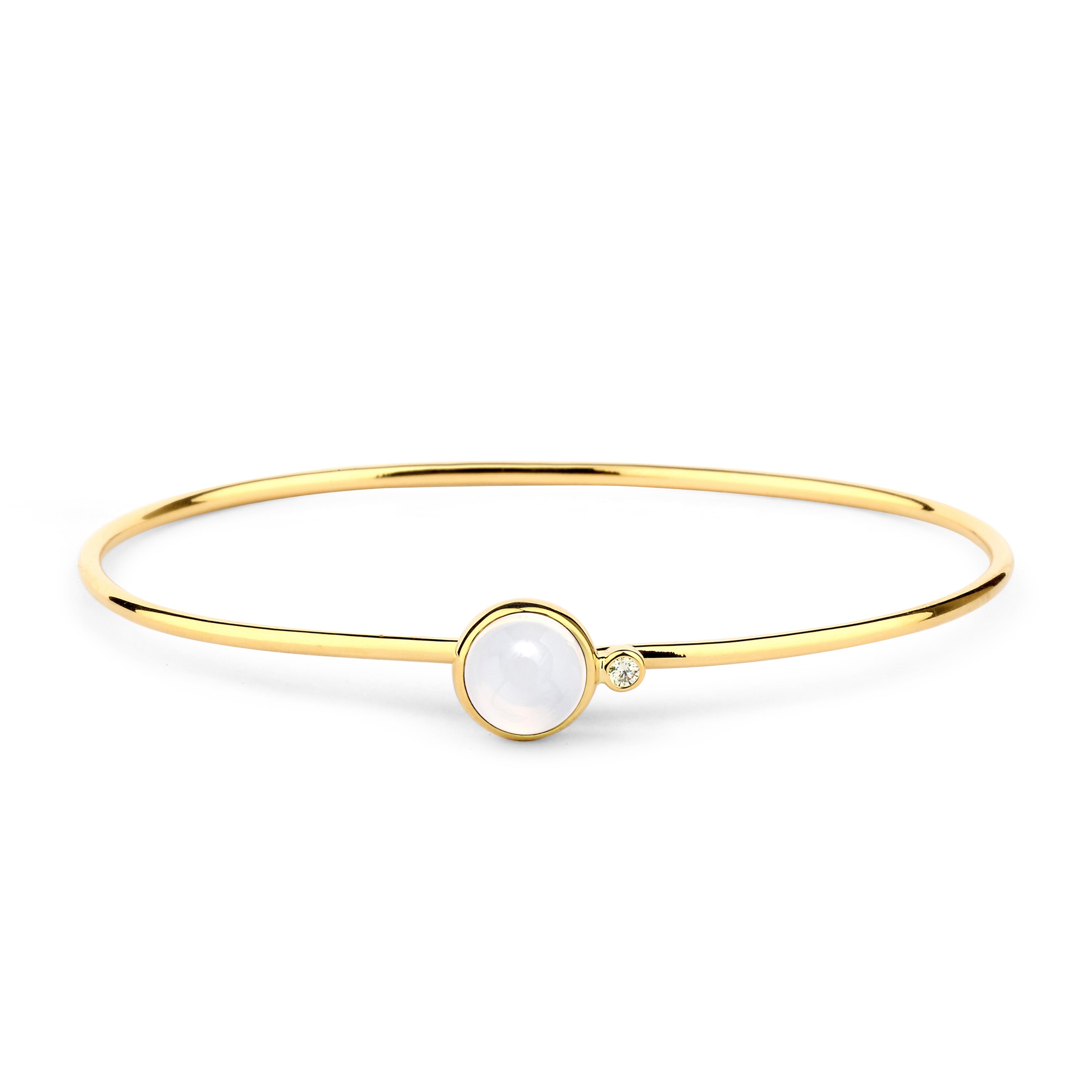 Candy bangle with Moon Quartz & Diamond