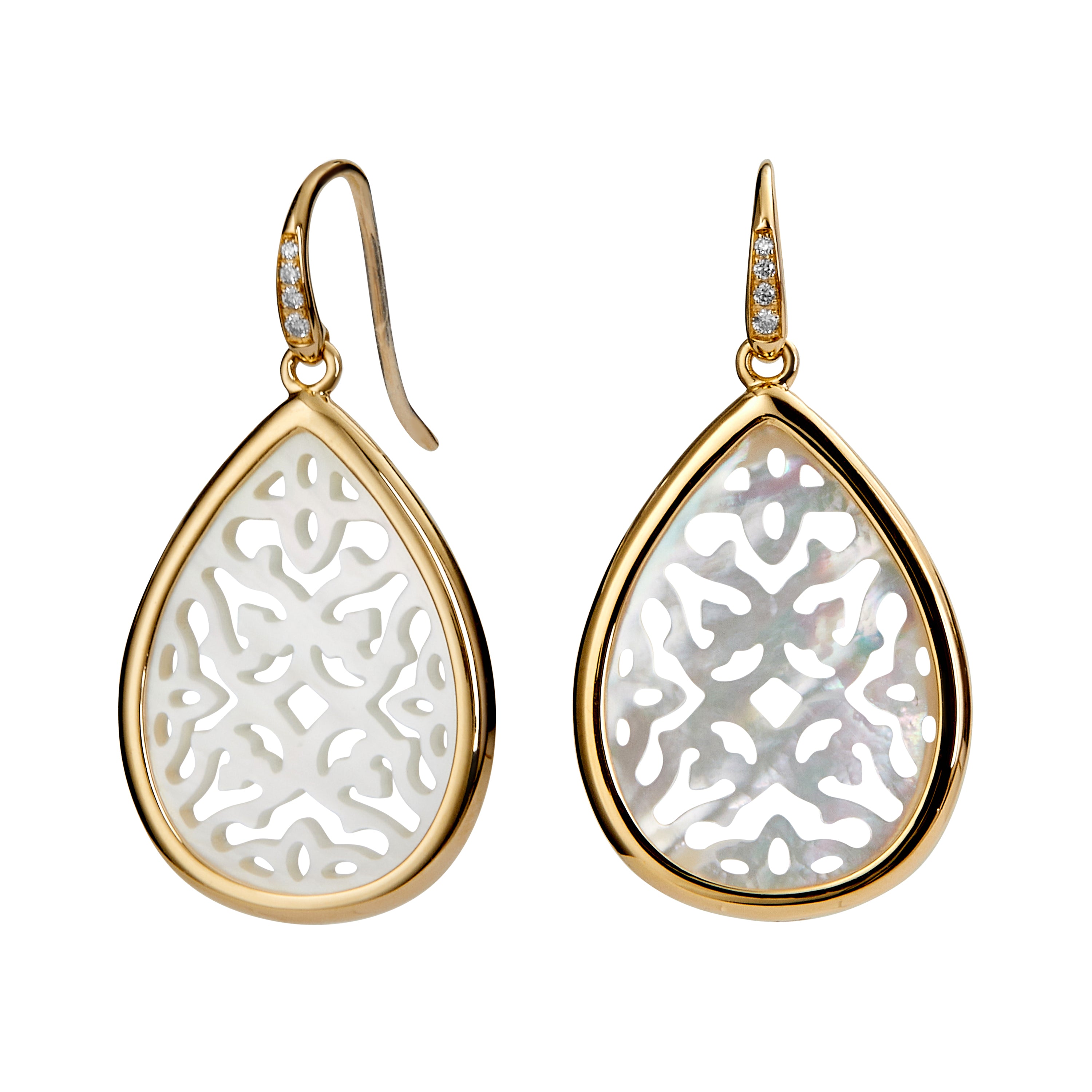 Carved Mother-of-Pearl Earrings