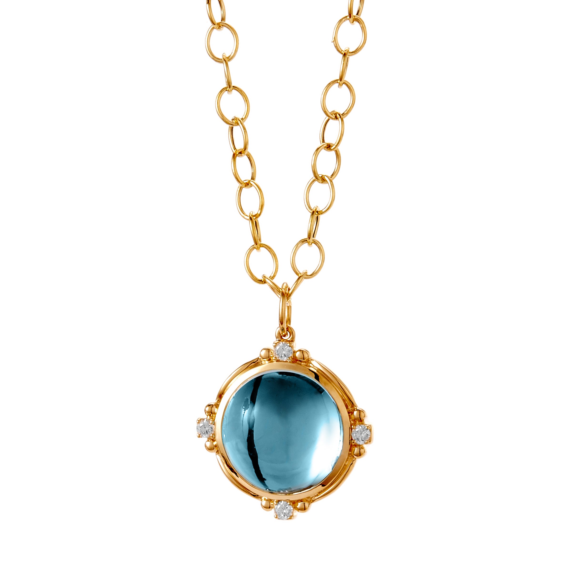 Mogul blue topaz w/diamond pendant