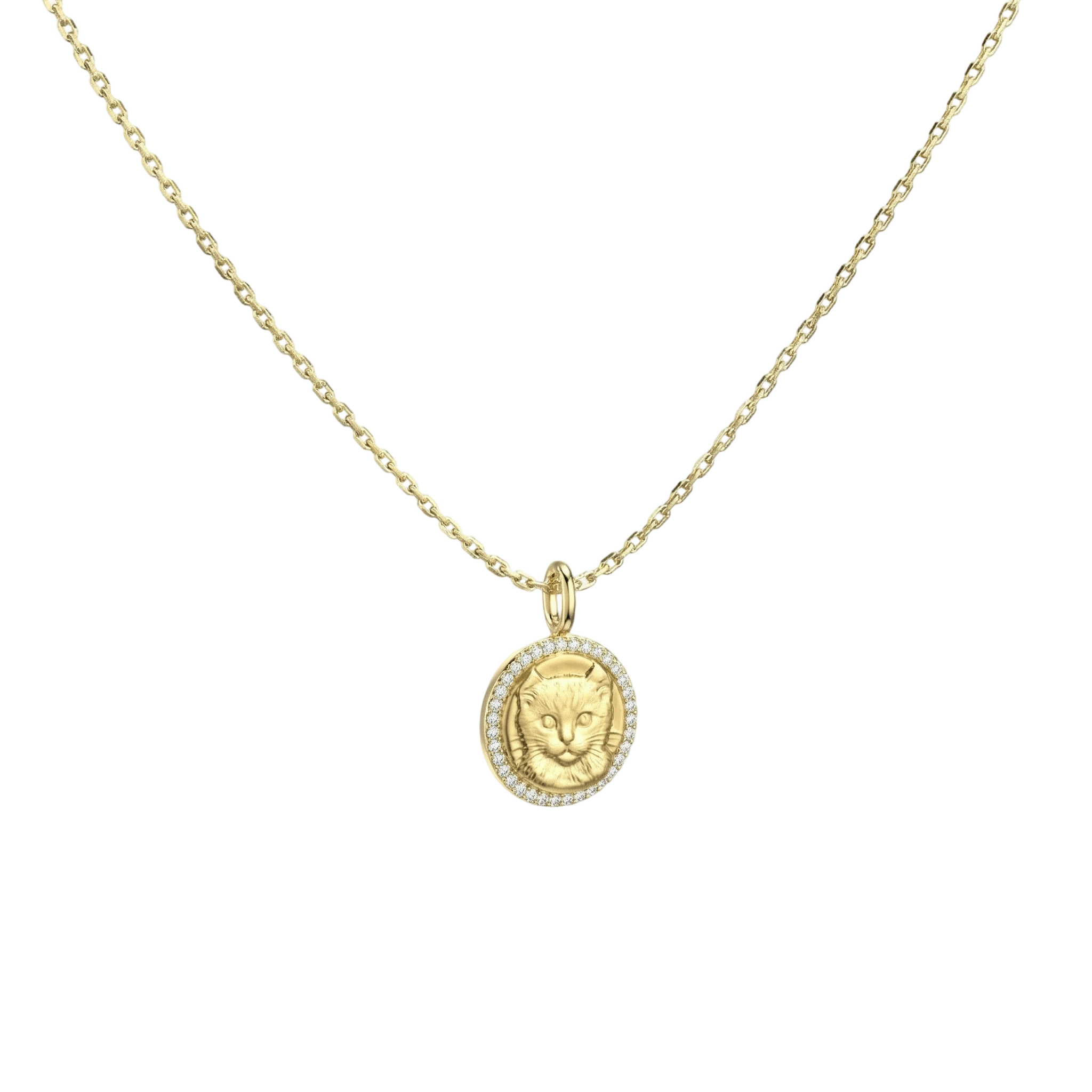 18K Gold Vermeil Round MemoraCarve Necklace SN028