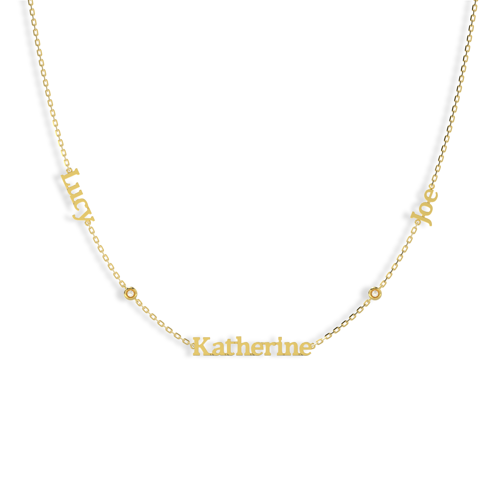 Linked by Love – Name Necklace with Emotional Spark SN014BR