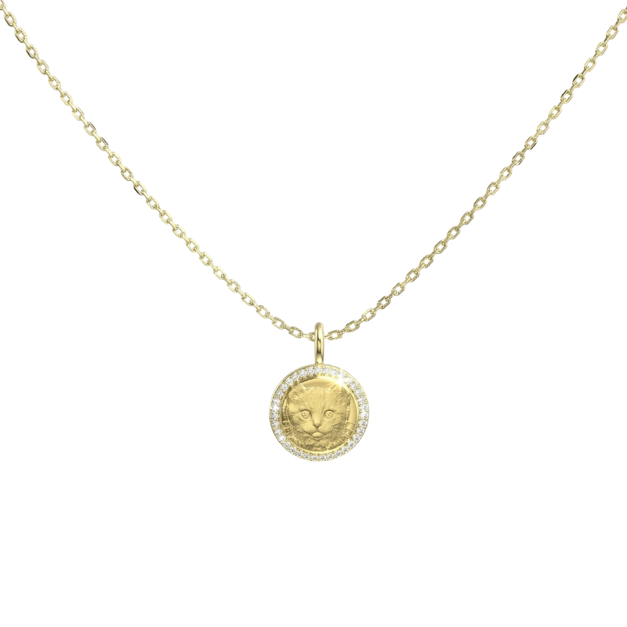 18K Gold Vermeil Round MemoraCarve Necklace SN028