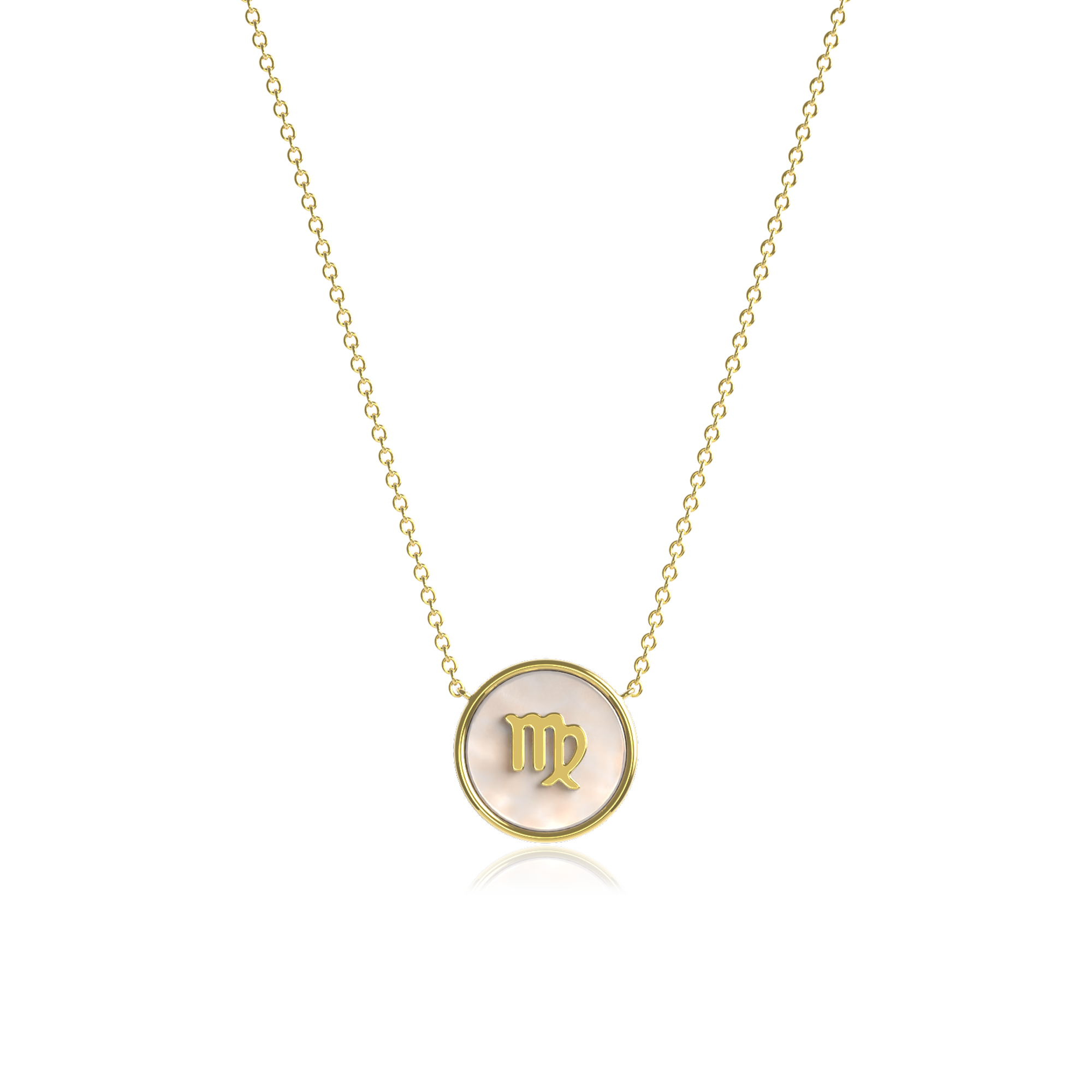 18k Gold Plated Silver Pearl Zodiac Necklace