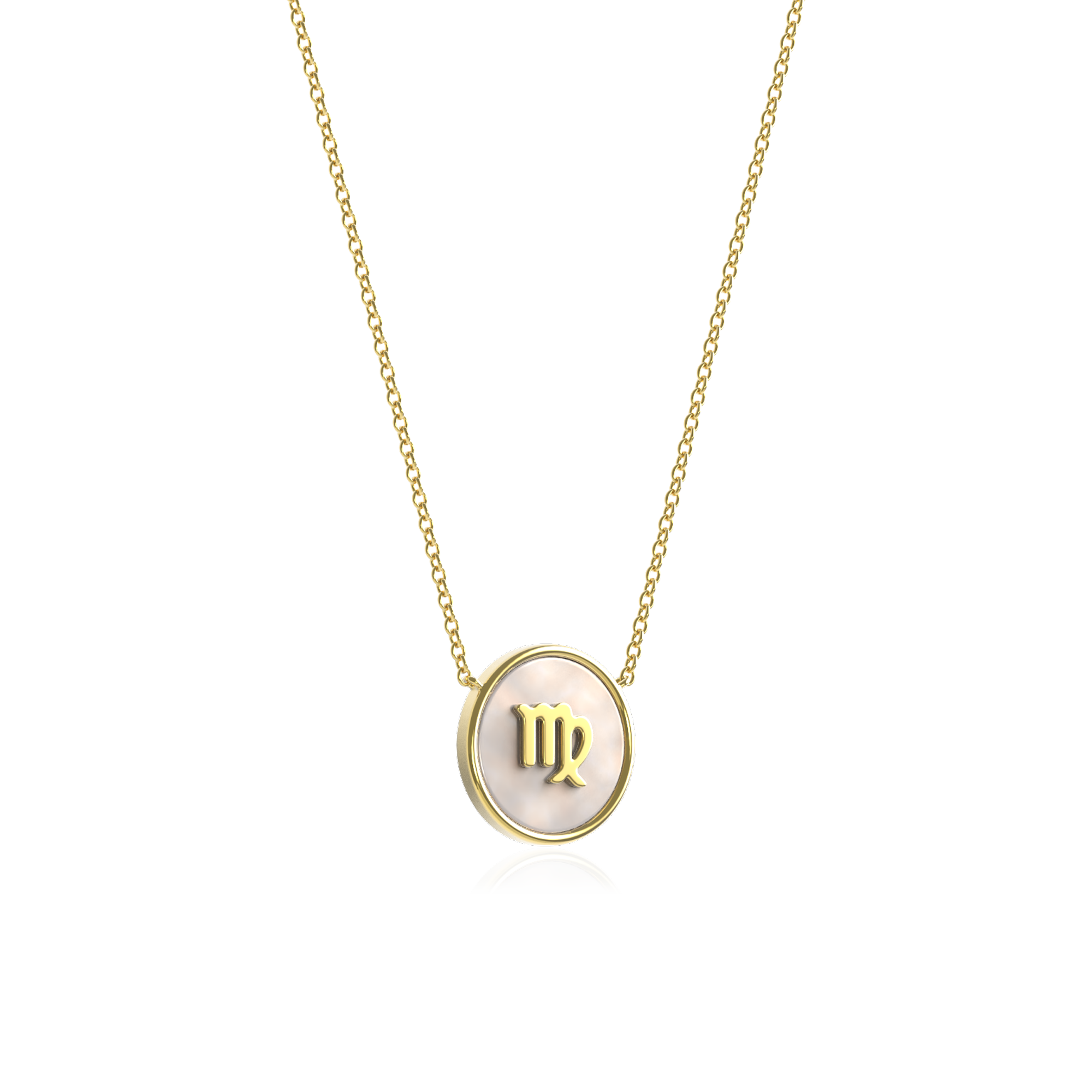 18k Gold Plated Silver Pearl Zodiac Necklace