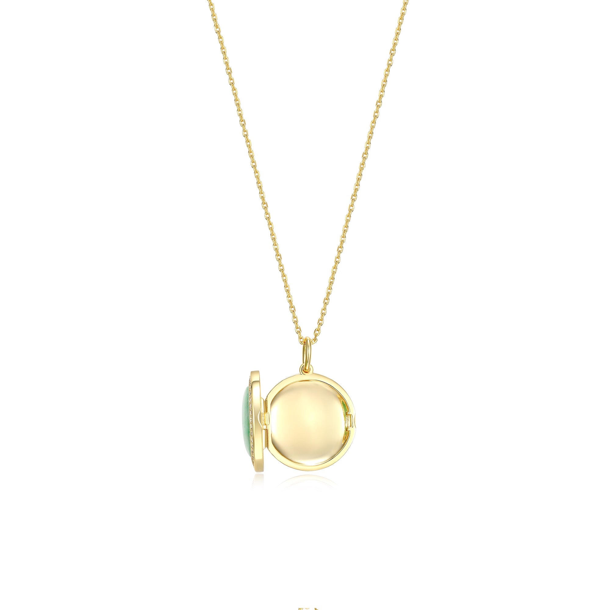 18K Gold Vermeil Legacy Jade Locket SN004G