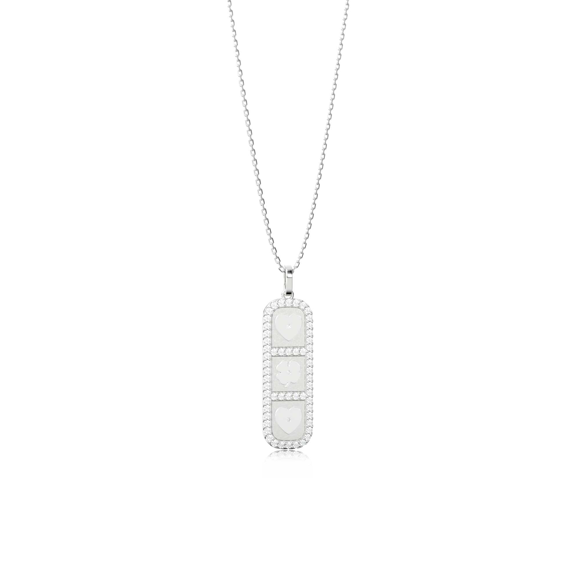 Rhodium Plated Elements Necklace SS25N003R