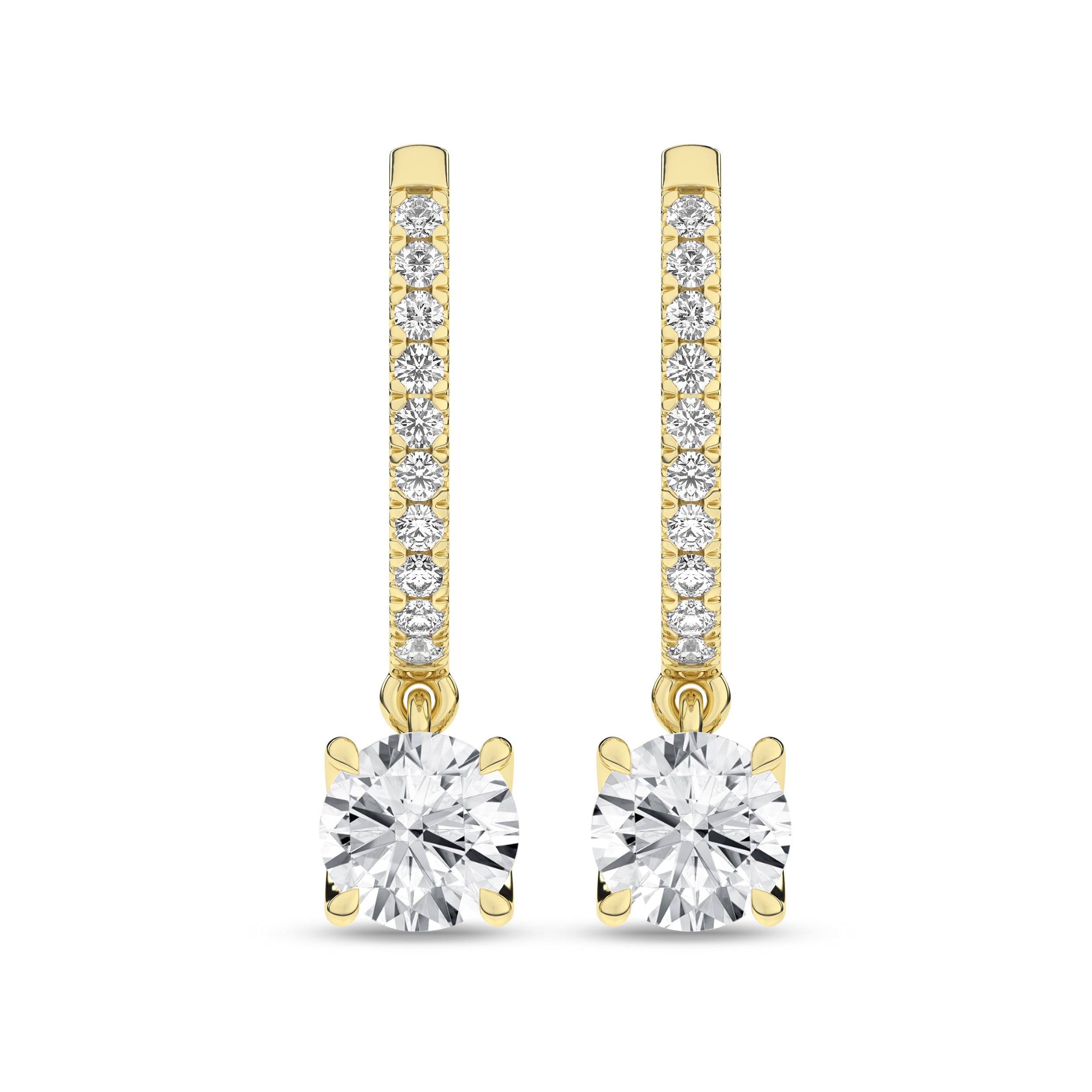 Yellow gold Diamond Drop Earring