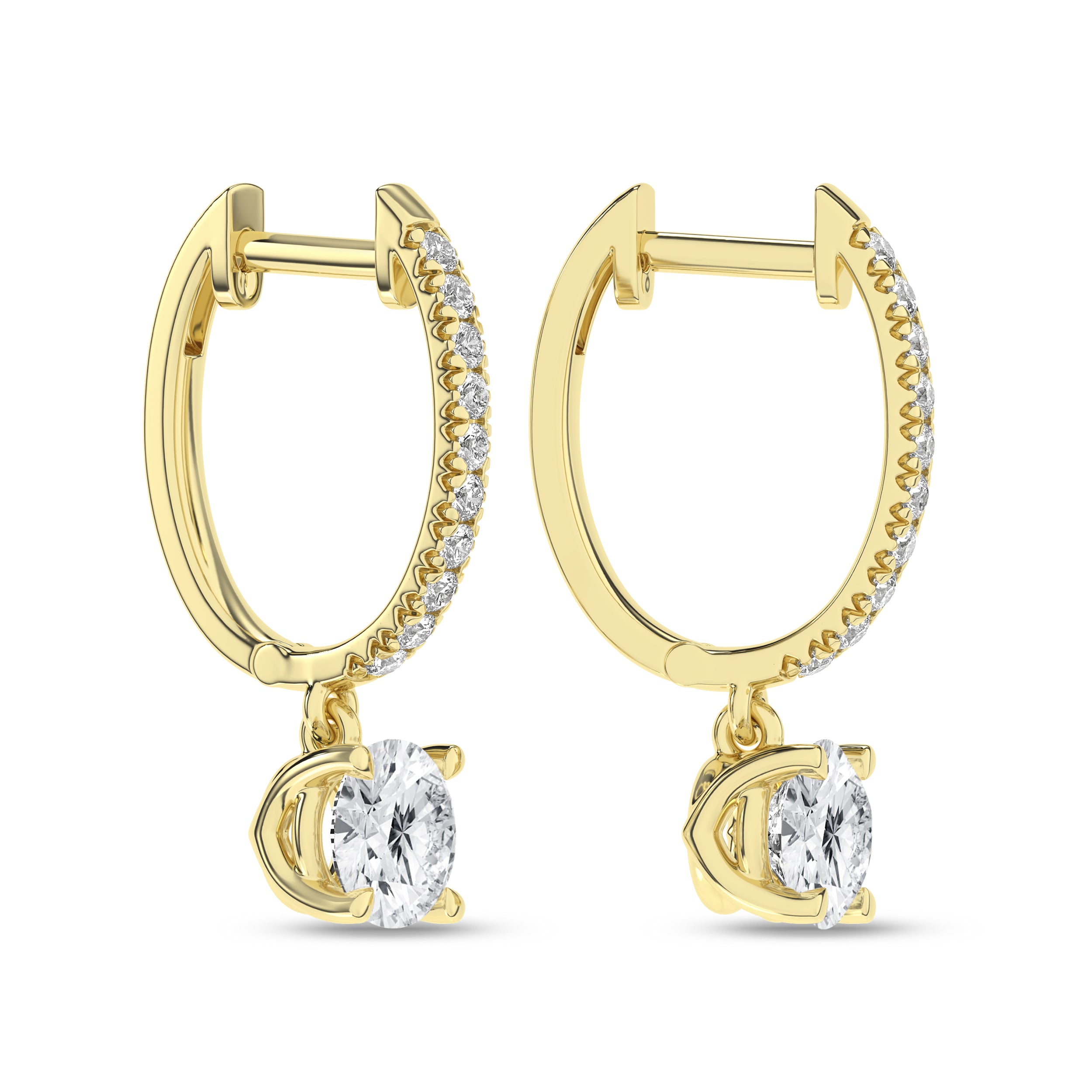 Yellow gold Diamond Drop Earring