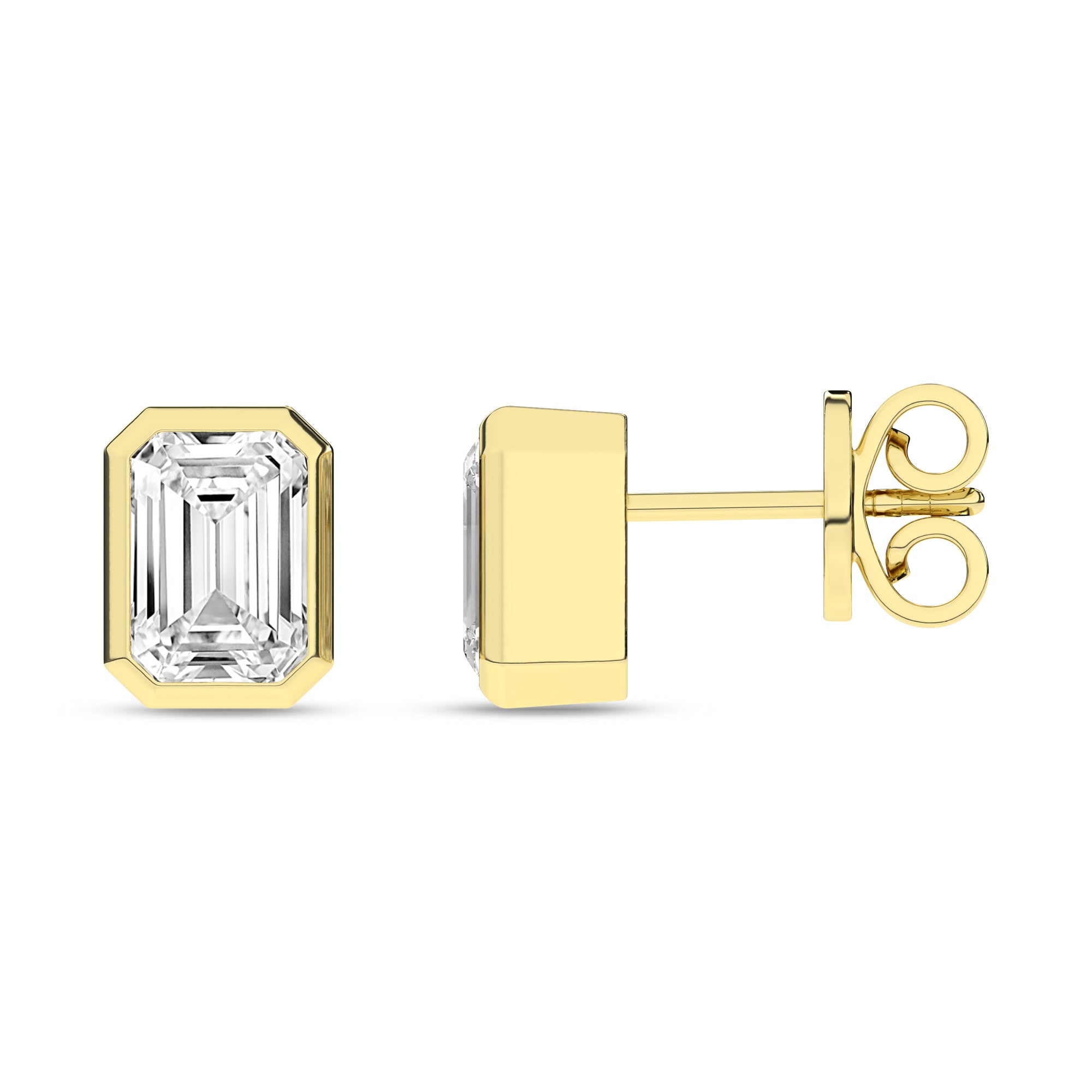 Sleek Emerald-cut Diamond Earrings
