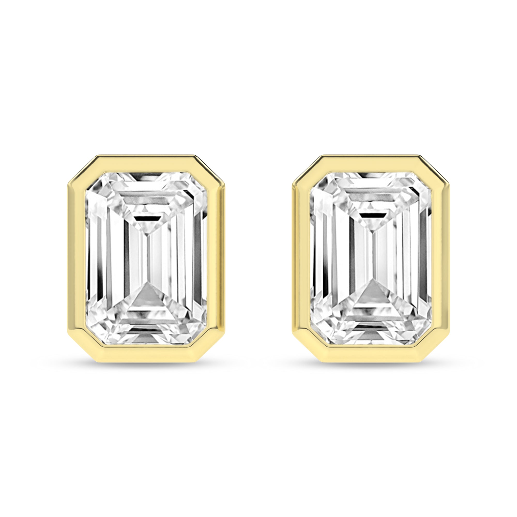 Sleek Emerald-cut Diamond Earrings