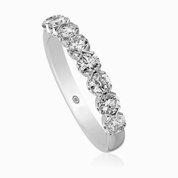 White Gold Crisscut Wedding Band.85 carats