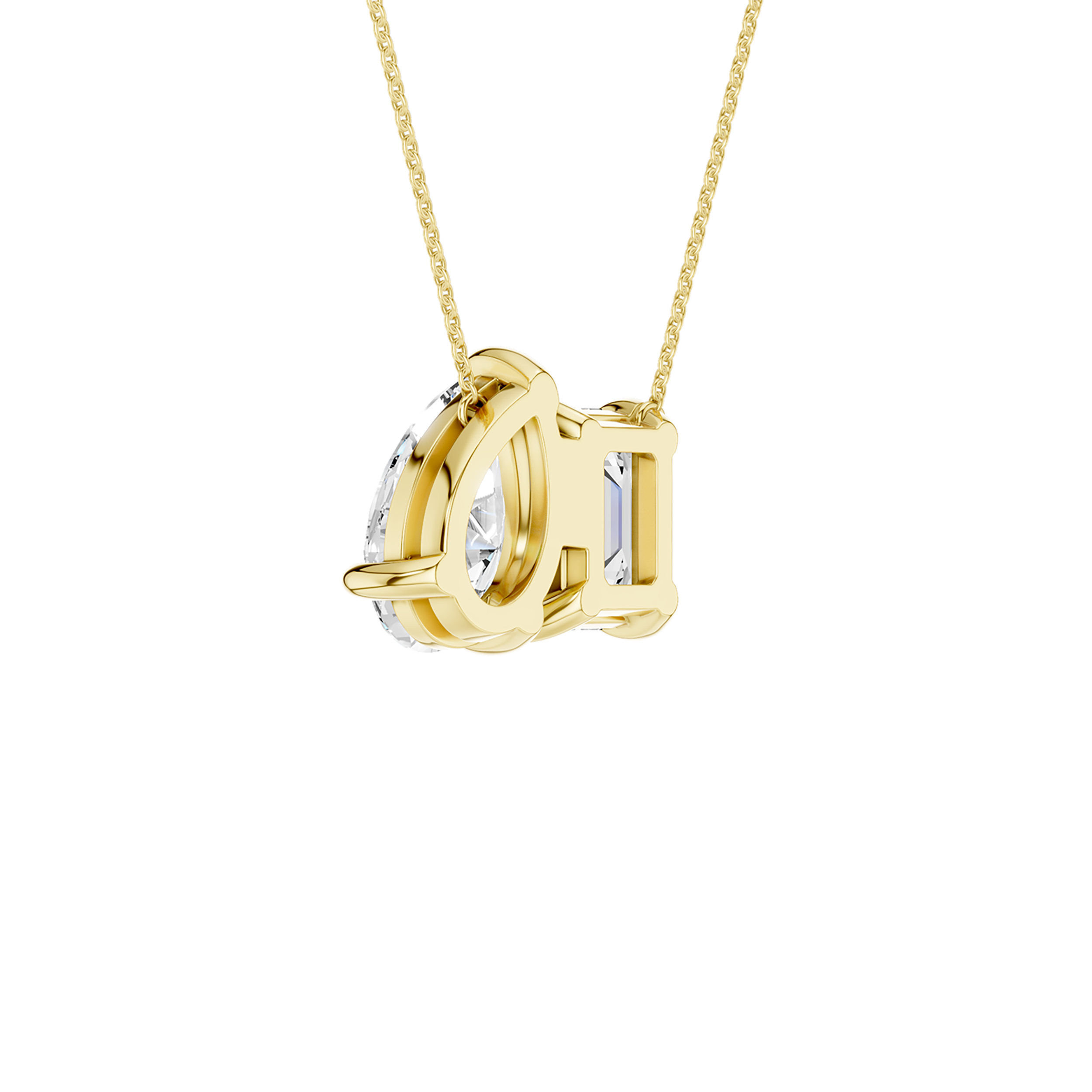 Toi et Moi yellow gold pendant