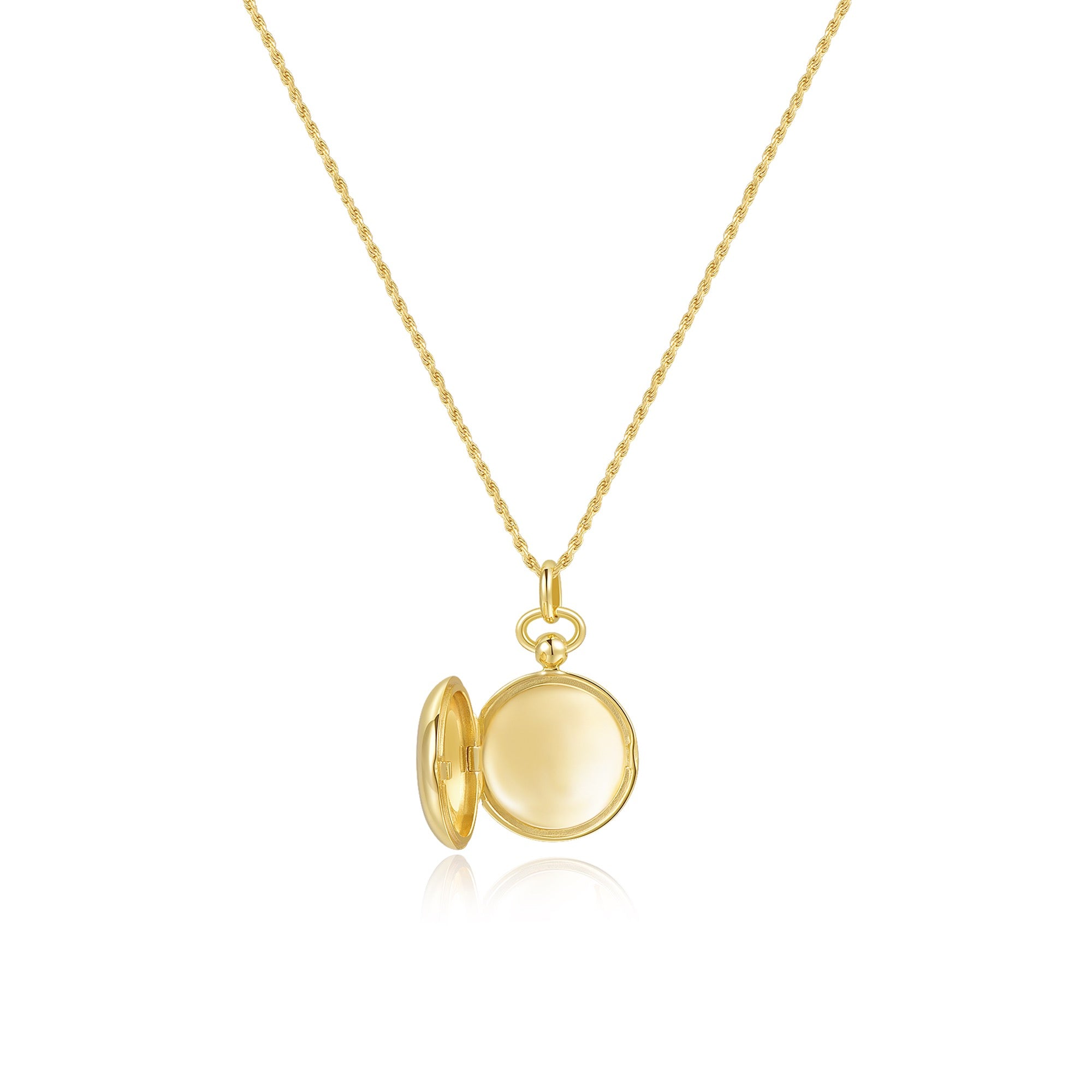 18K Gold Vermeil Luna Halo Whisper Locket SN006G