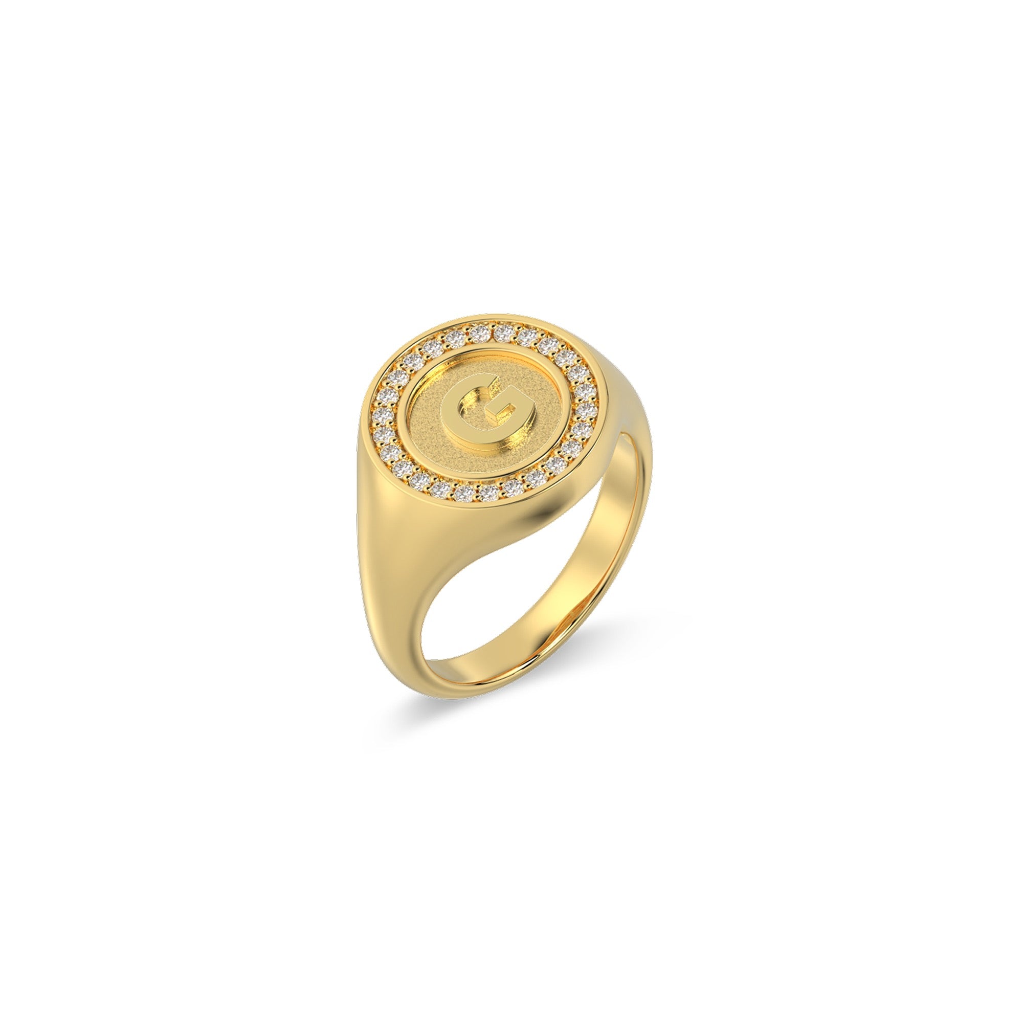 18K Gold Plated Silver Monogram Initial Ring