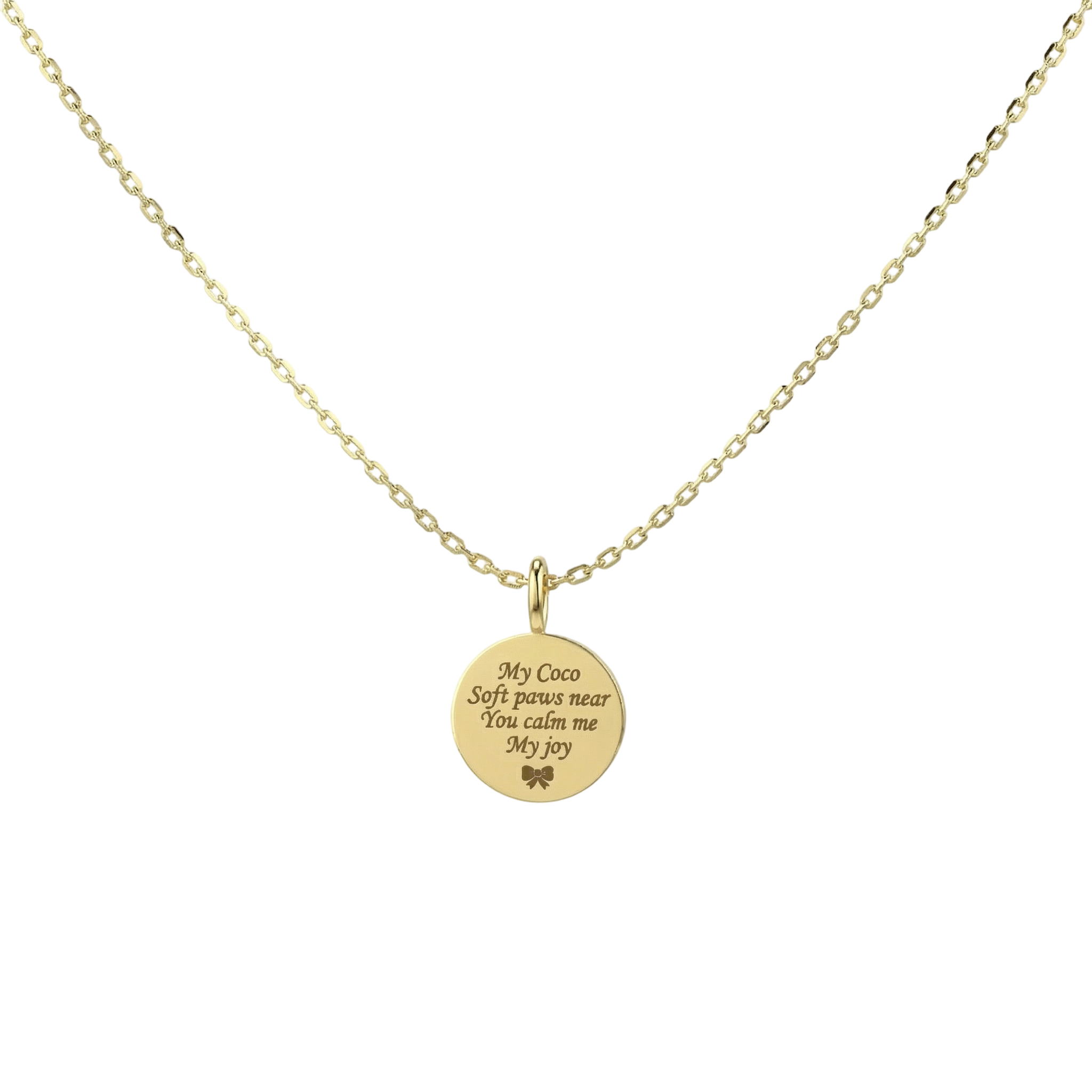 18K Gold Vermeil Round MemoraCarve Necklace SN028